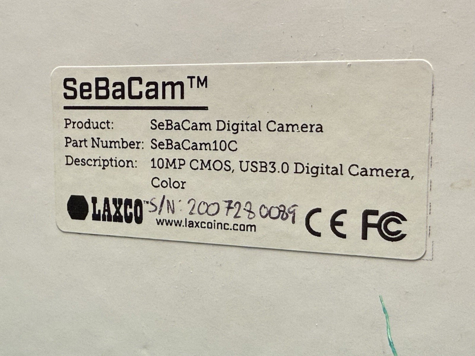 LAXCO SEBACAM10C Digital Microscope Camera 10MP CMOS USB3.0