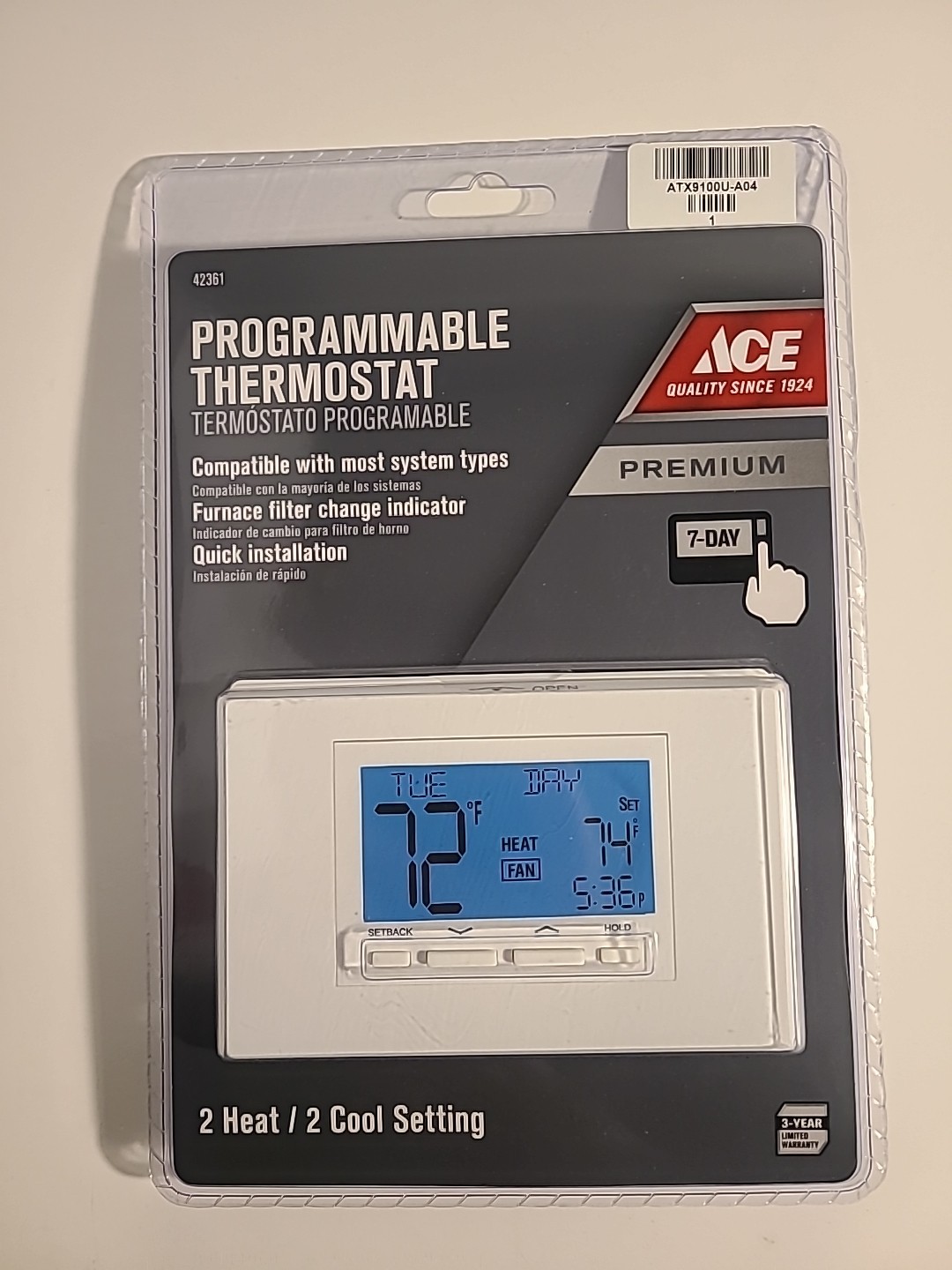 7-Day Programmable Thermostat - NEW