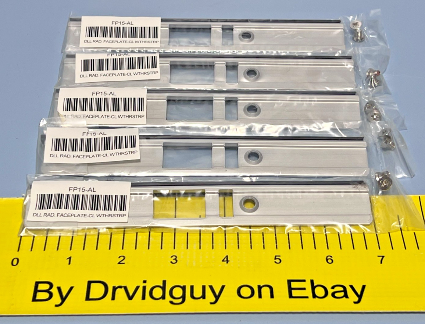 QTY 5 Dead Latch Lock, Radius Corner Aluminum Faceplates-CL Weatherstrip FP15-AL