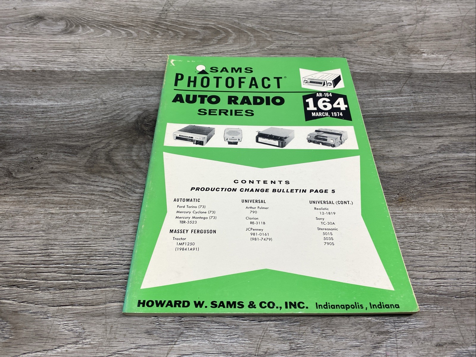 Sams Photofact Auto Radio Series Vol 164 March 1974 AR-164 Ford Sony Stereosonic