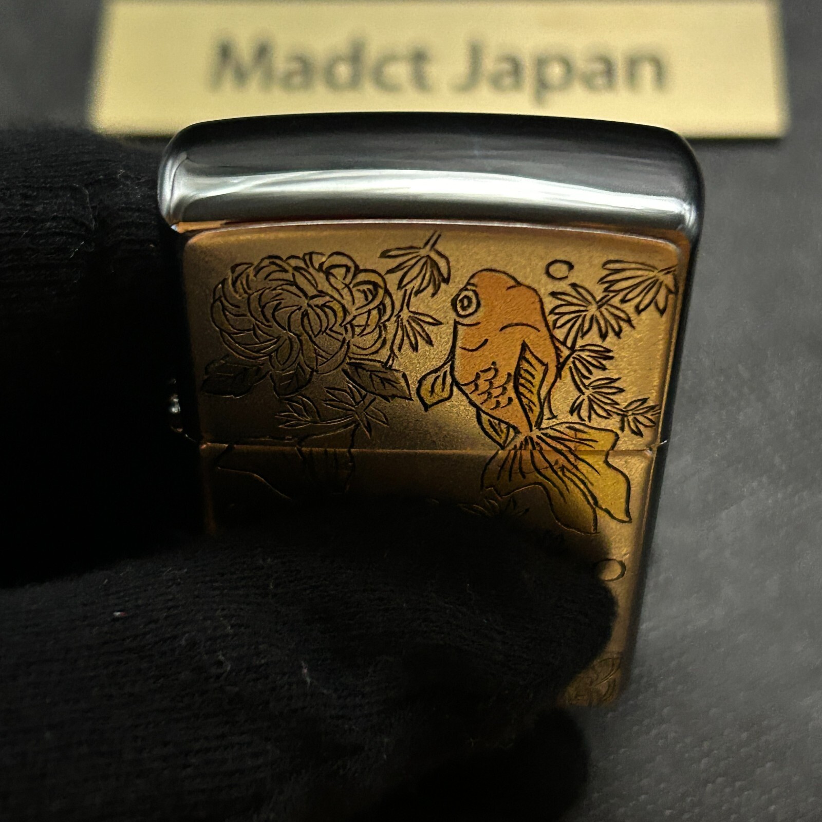 ZIPPO Oil Lighter Goldfish Silver Electroformed Plate Japan New
