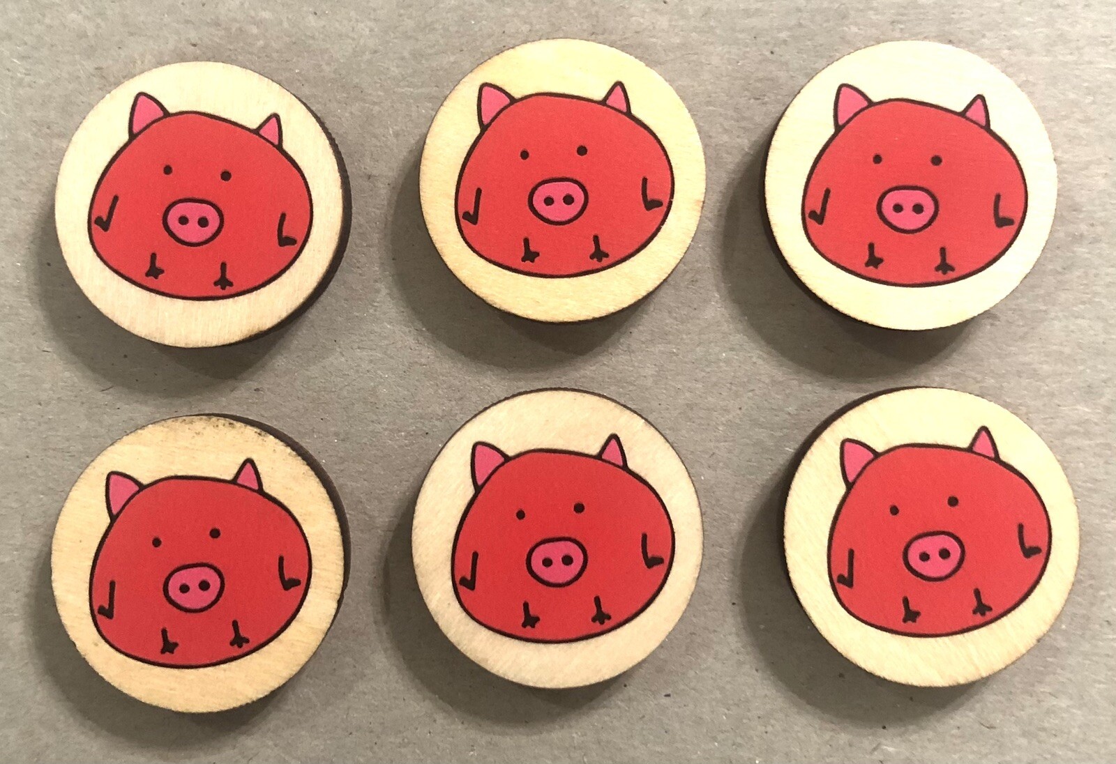 Chickapig Game 2018 Replacement Part - 6 Red Chickapigs NEW