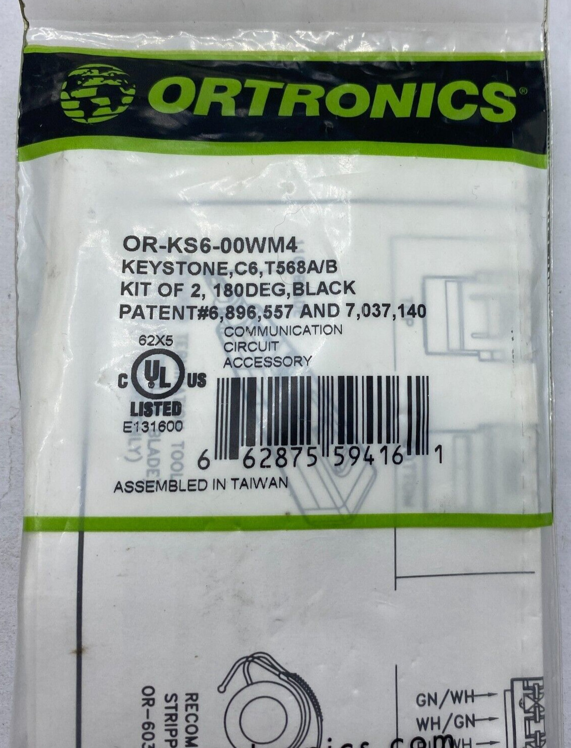 Ortronics Inc OR-KS6-00WM4 Keystone Jack USIP🔔