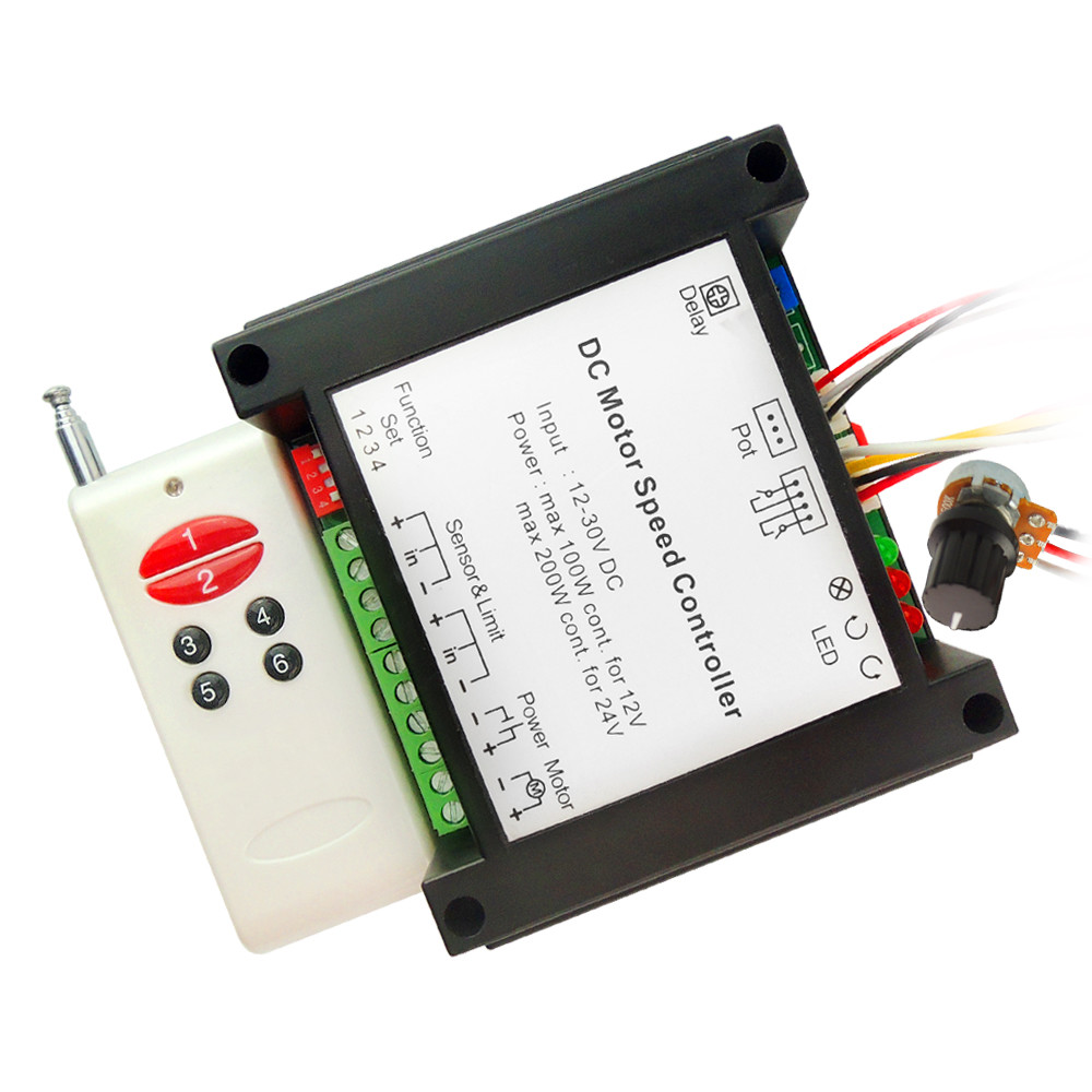 12-30V 200W DC Motor Speed Controller PWM HHO RC Linear Governor Remote Control