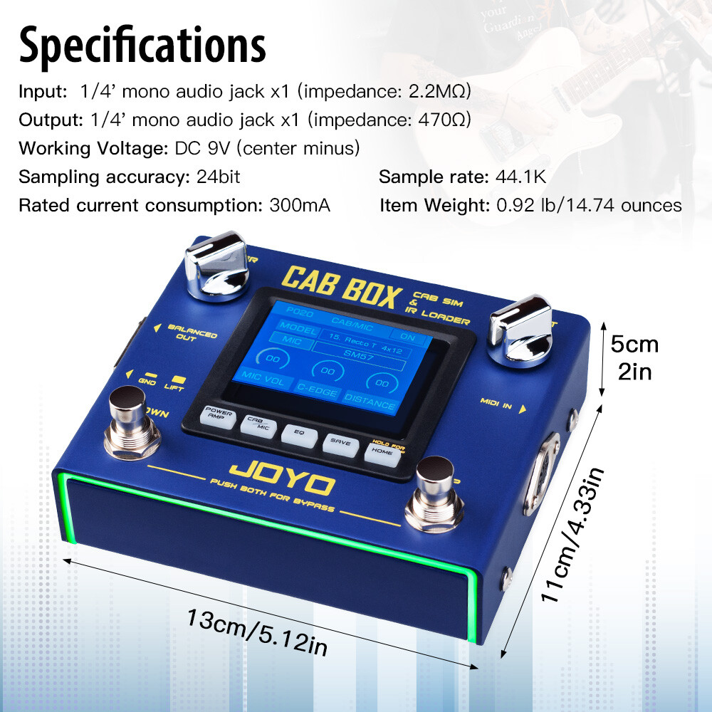 JOYO Multi Effects Pedal Power Amp Simulation & Cabinet Modeling Guitar Pedal