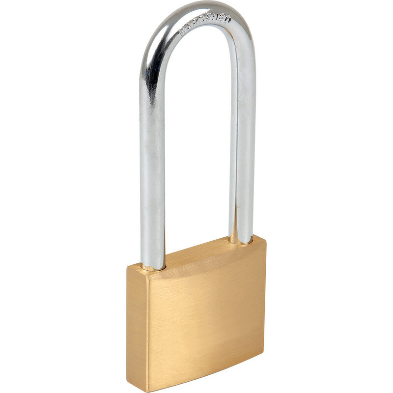 SOLID BRASS Padlock 50mm/2" Wide Long Shackle Large Loop Security Safety Lock