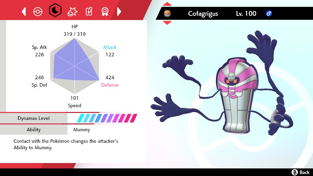 Pokemon Sword and Shield SWSH - Shiny 6IV Max EV Battle-Ready Cofagrigus