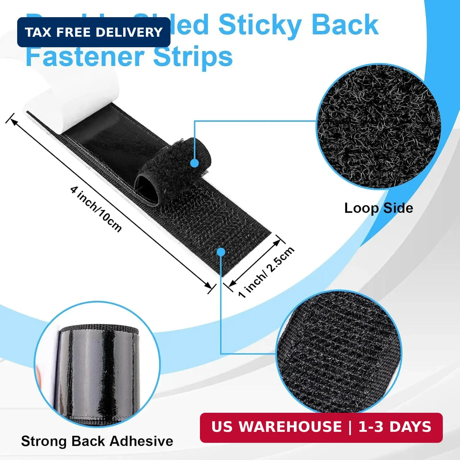 32 Sets 1x4 Inch Hook and Loop Strips with Adhesive, Strong Sticky Back, Heavy D