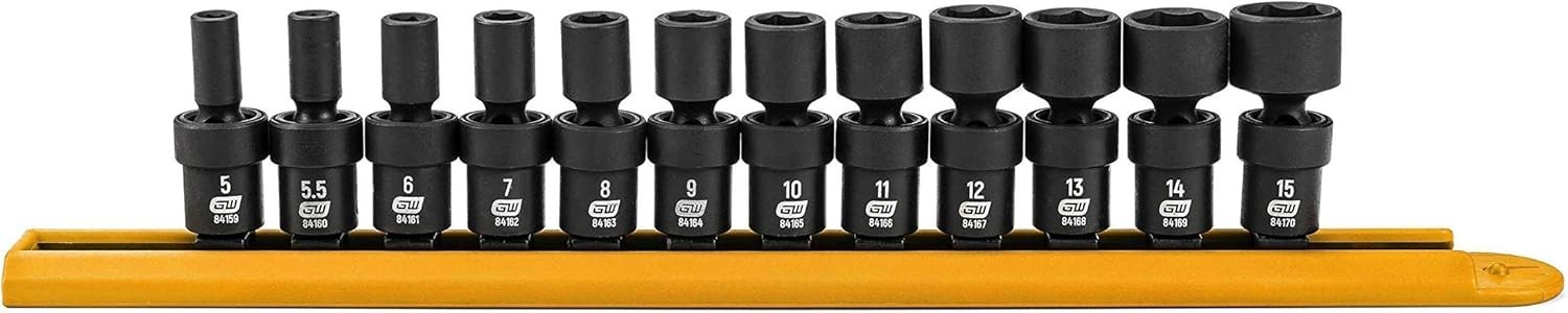 6 Pc. 1/4" Drive 6 Pt. Standard Universal Impact Socket Set SAE 84904