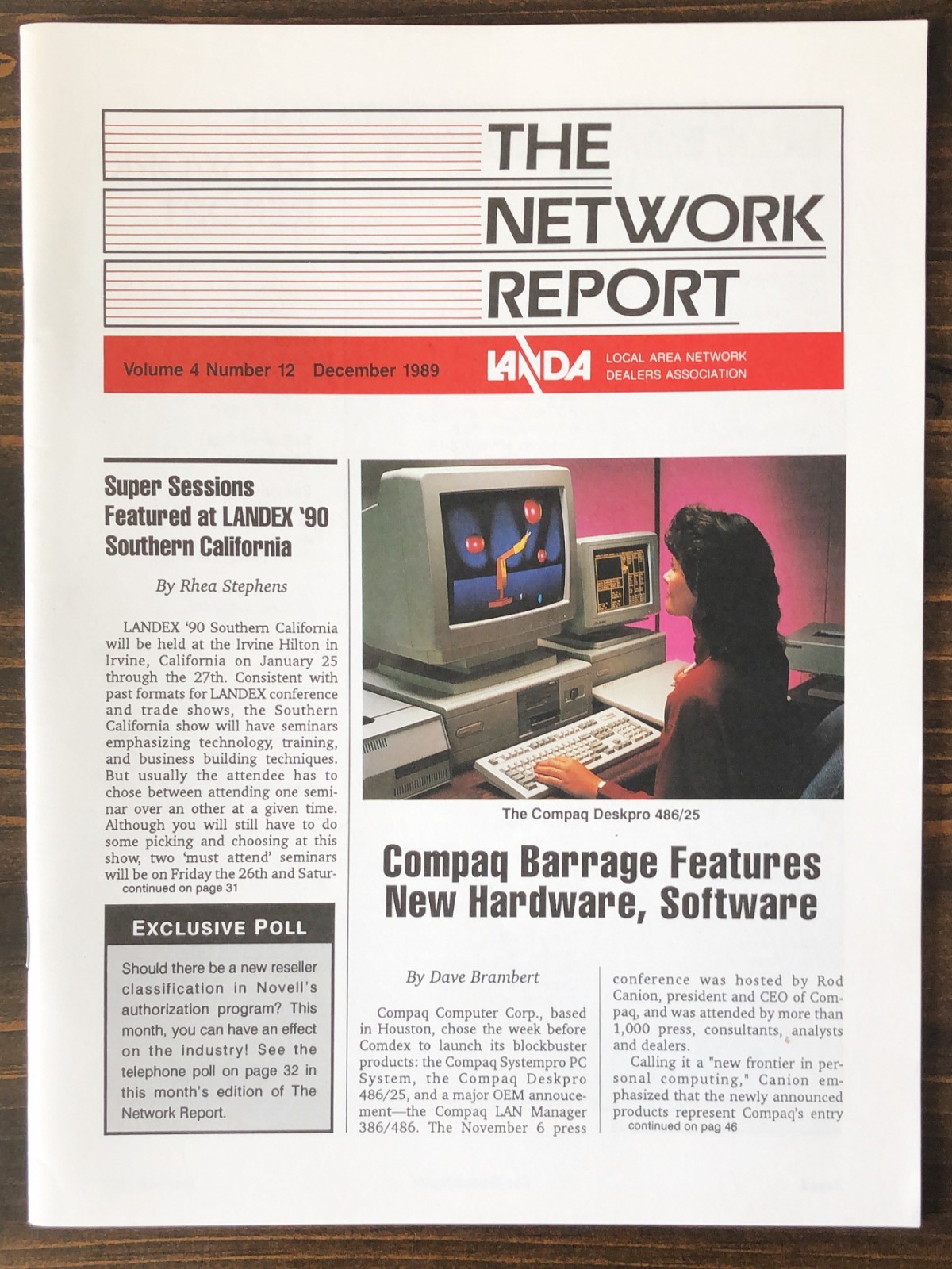 1989 The Network Report Newsletter by LAN Dealers Association - Lot of 1