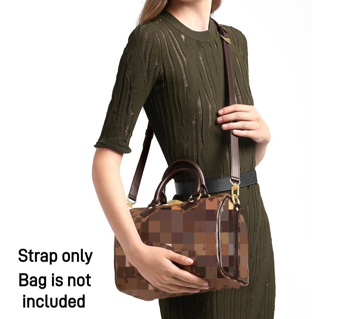 No Louis Vuitton Logo Crossbody Damier Ebene Epi Brown Leather strap Replacement