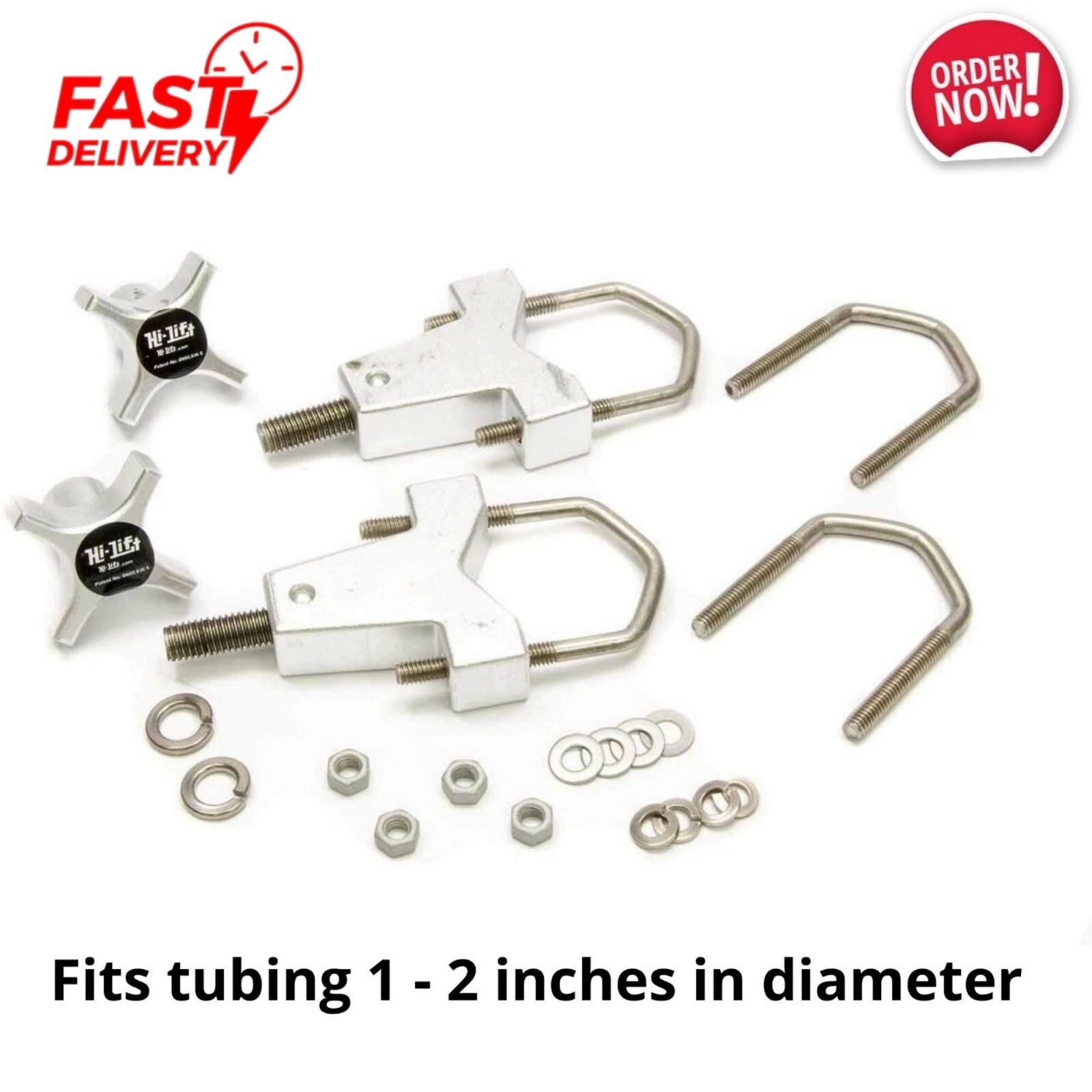 Tube Mount for Hi Lift Jack 1"-2" Bumper Bull Bar Roll Cage Roof Rack ATV RZR