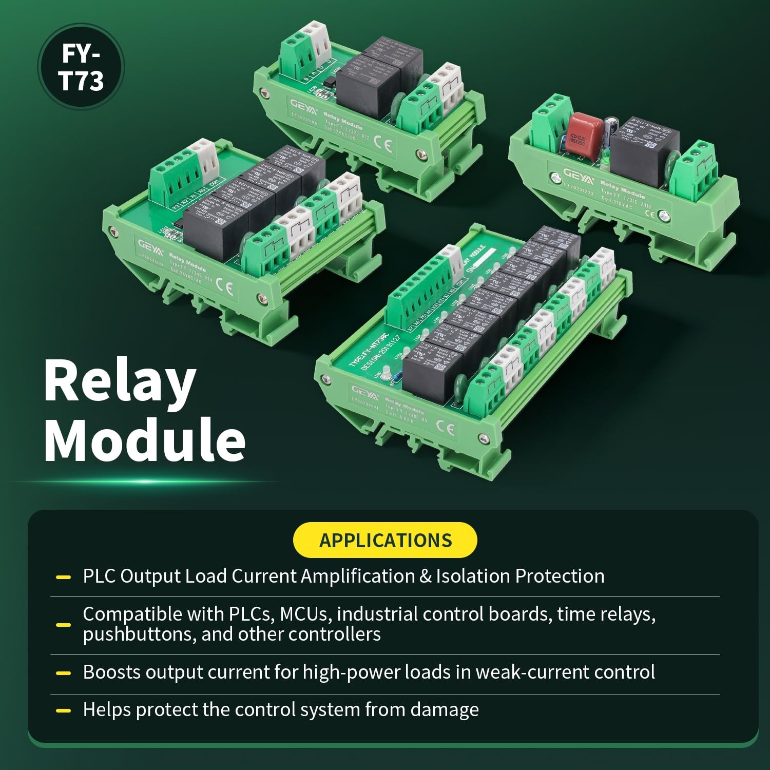 GAEYAELE 2 Channel Relay Module AC/DC 24V Interface 24VACDC, 2
