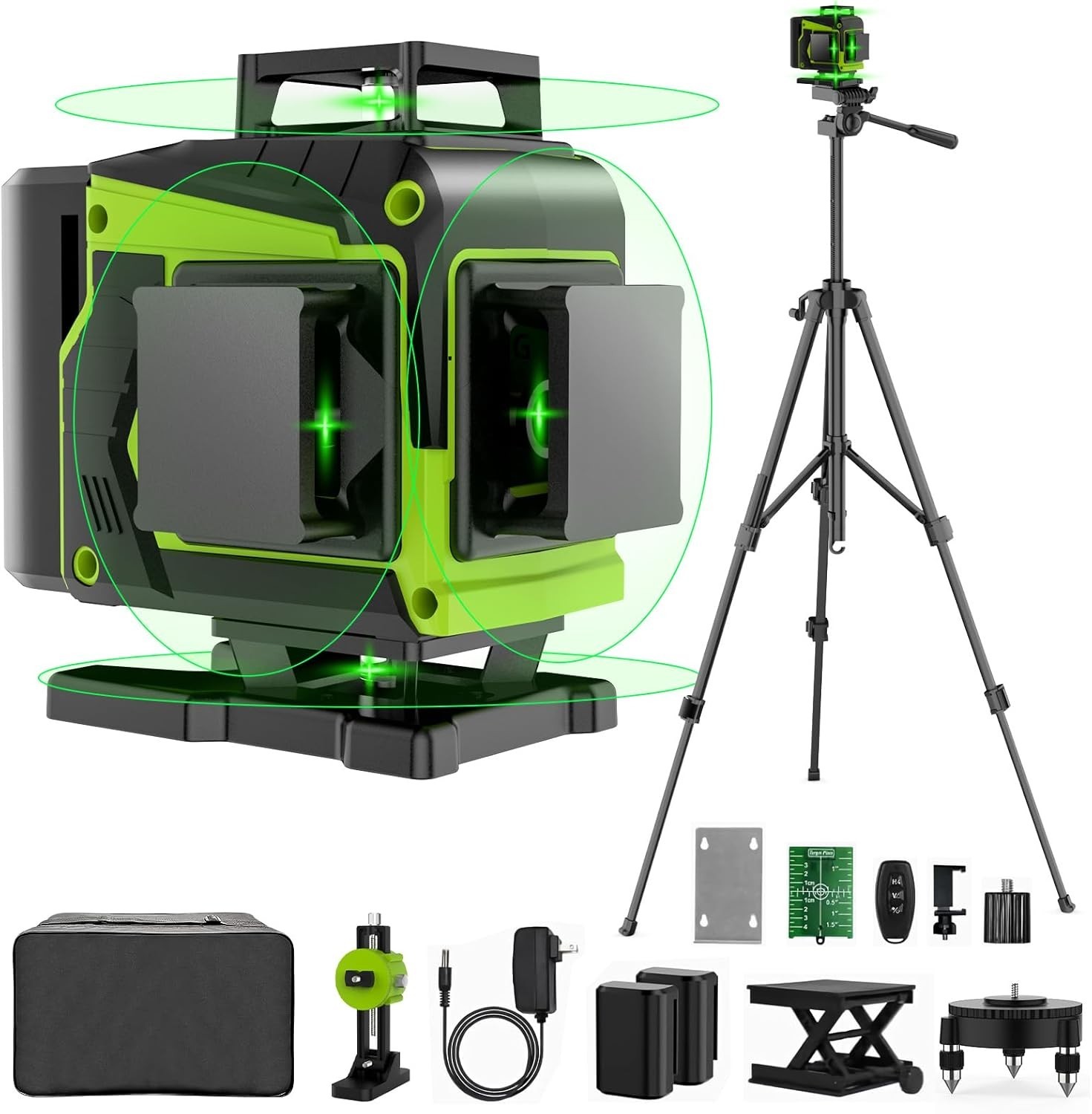 16 Line Green Laser Level with Tripod 360 Self Leveling Construction Tool