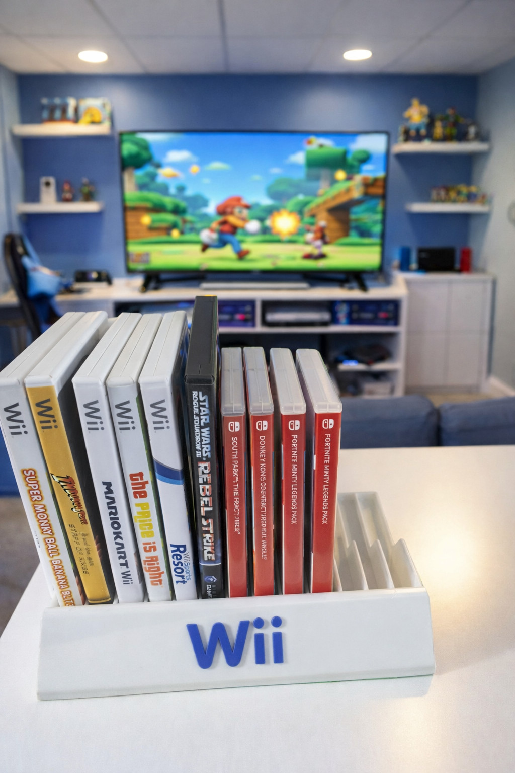 White Nintendo Wii Game Case Holder Organizer Display Rack RVL-001 RVL-101