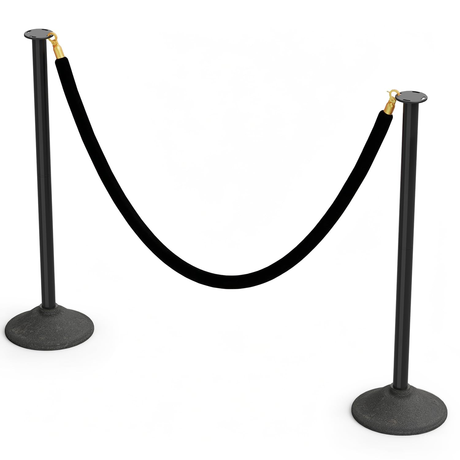 Stanchions Post with Velvet Ropes, Plastic Crowd Control Barriers with Weighted