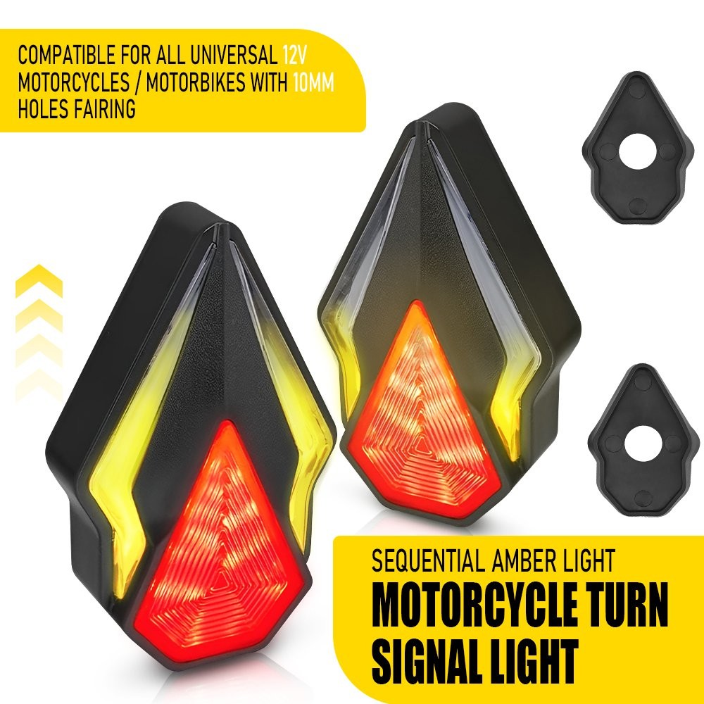 2x Motorcycle LED Flush Mount Turn Signals Indicator Blinker Light For Honda