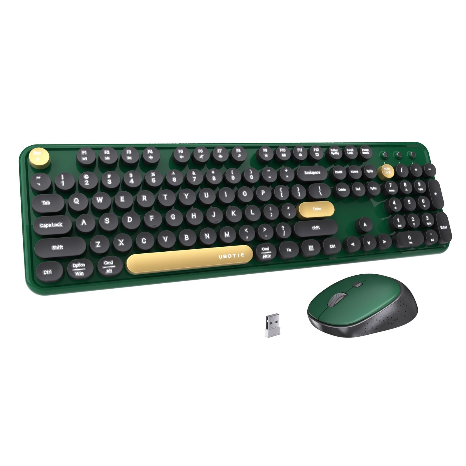 x UBOTIE Colorful Wireless Keyboard and Mouse, Full-Sized Office Keyboard wit...