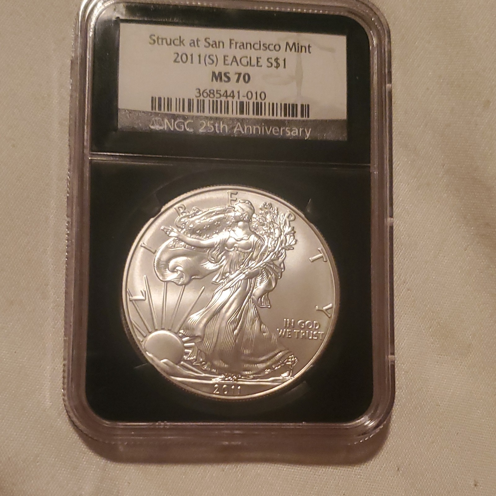 San Francisco Mint 2011-S American Silver Eagle 1 oz .999 NGC MS70 3685441-010