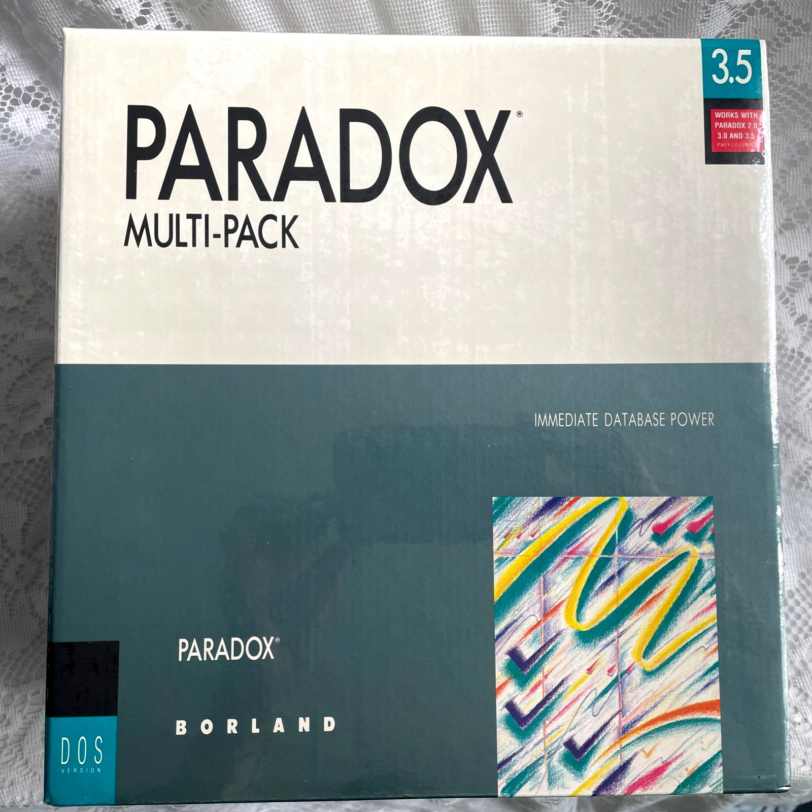 BORLAND PARADOX MULTI-PACK (5) 3.5 DATABASE POWER DOS NEW! SEALED BOX!