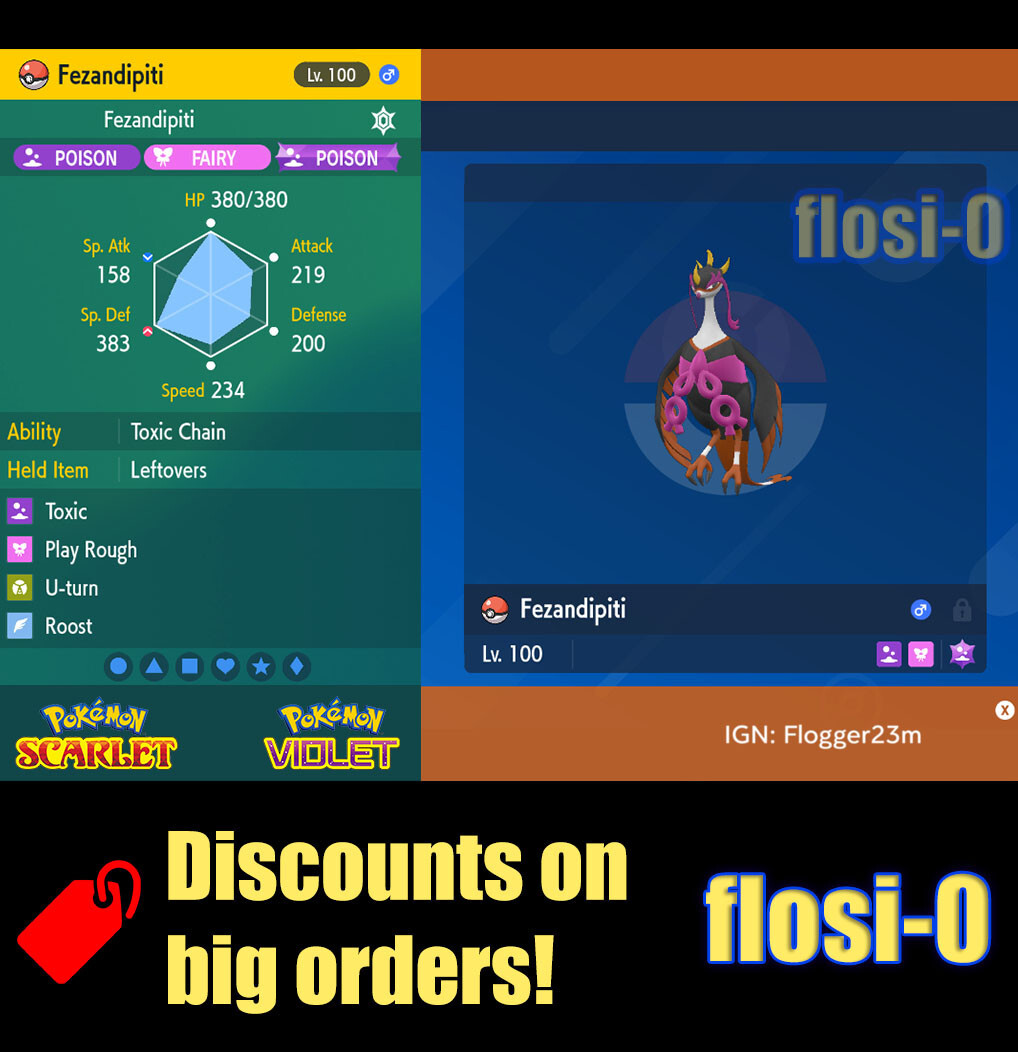 6IV Fezandipiti Pokemon Scarlet and Violet