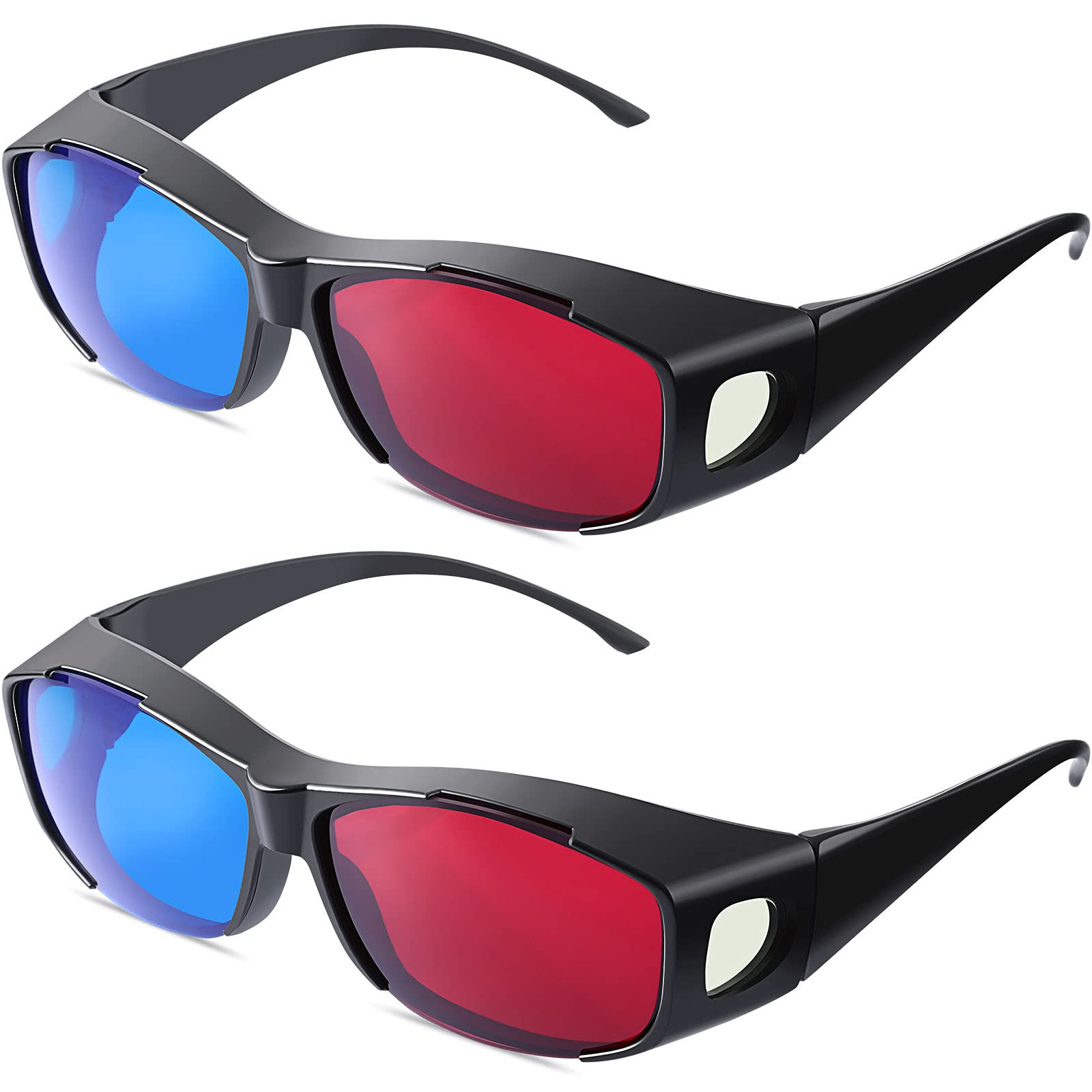 2 Pieces 3D Movie Game Glasses Red Blue 3D Viewing Glasses for Movies Games, ...