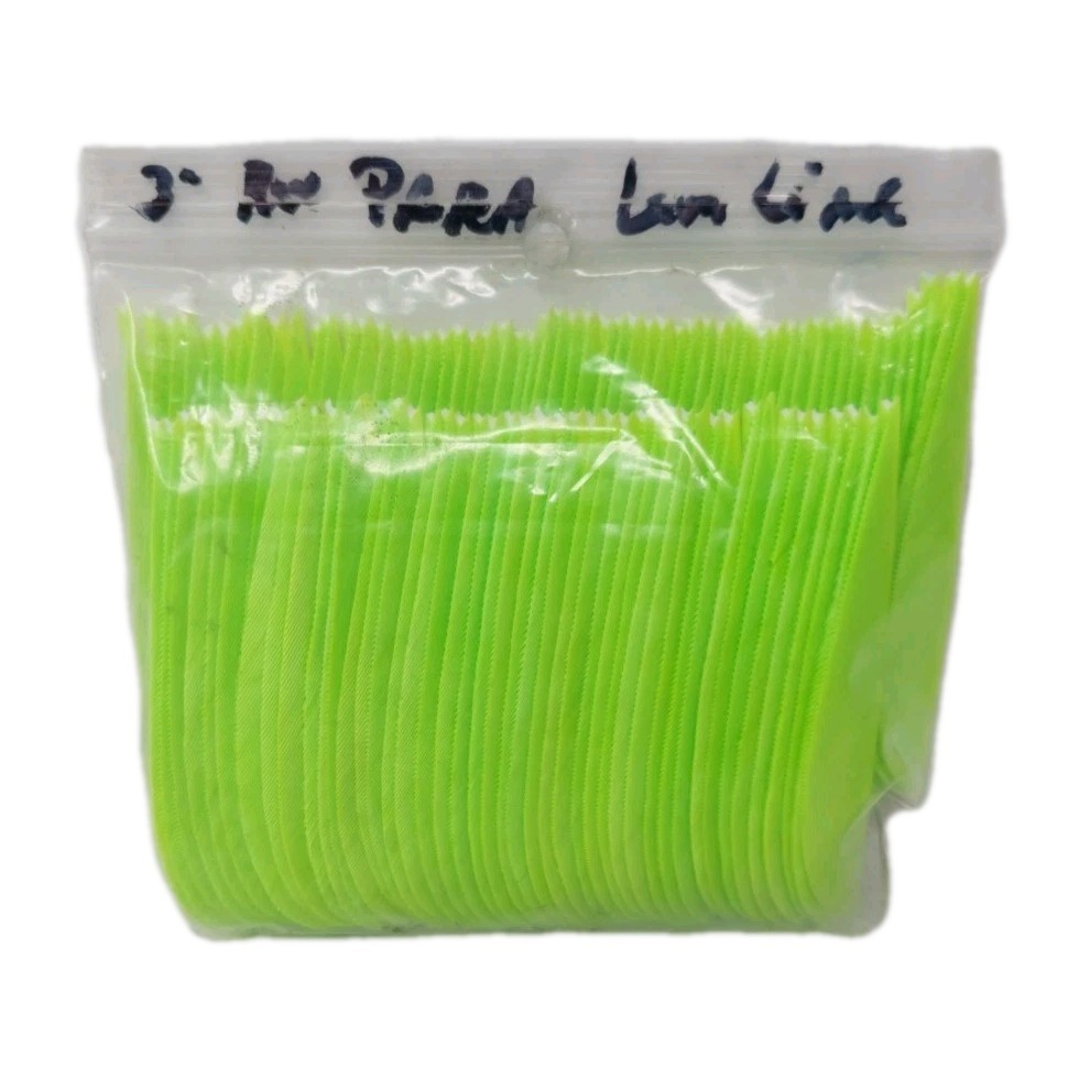 100 Pack Archery Arrow Feathers 3" Right Wing: Parabolic Lemon Lime Green