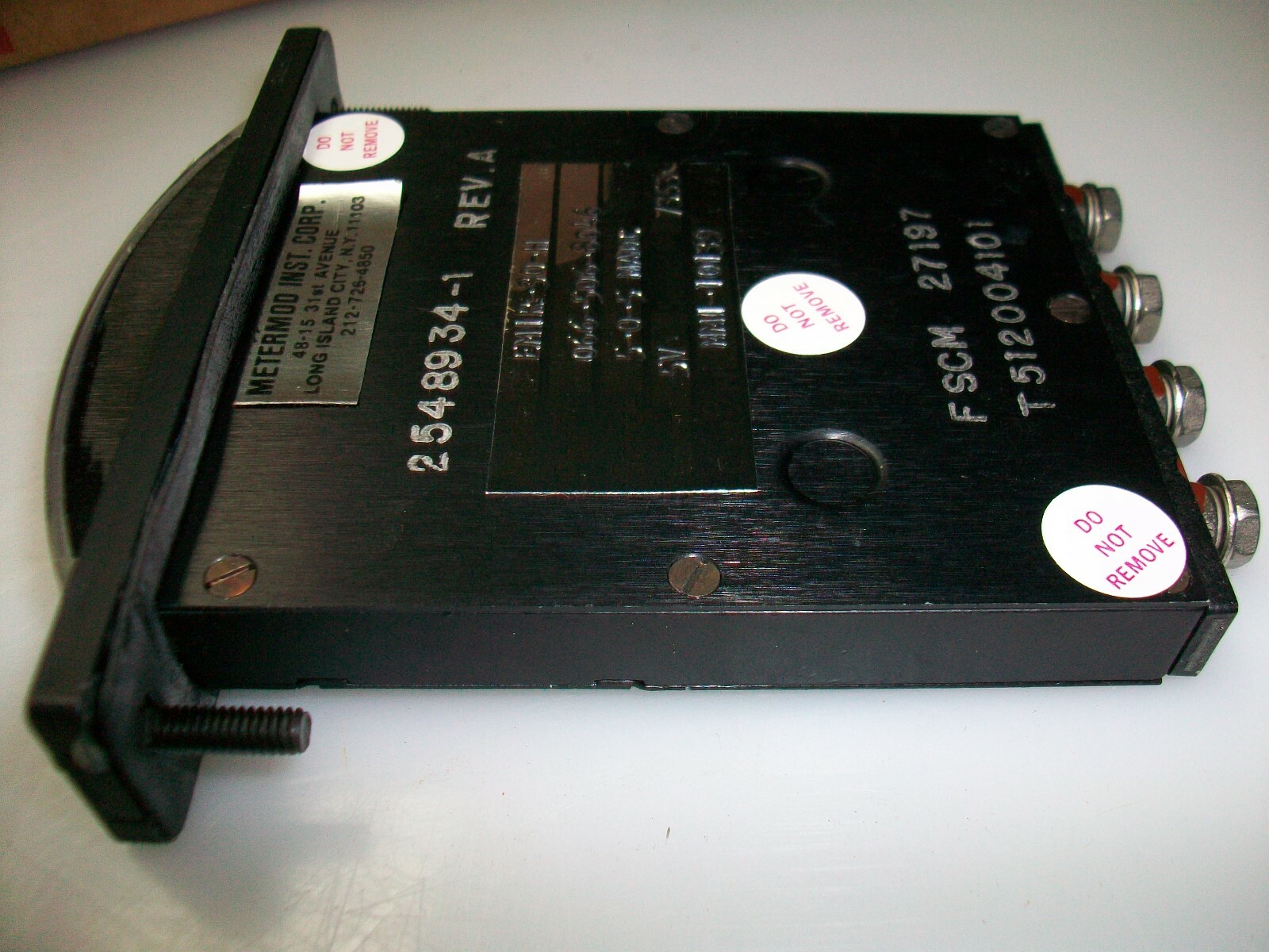 METERMOD INST. CO. EDGEWISE 5-0-5 Ma. Dc. PANEL METER