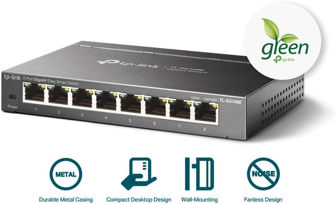 8 Port Gigabit Switch | Easy Smart Managed | Plug & Play | Desktop/Wall-Mount |