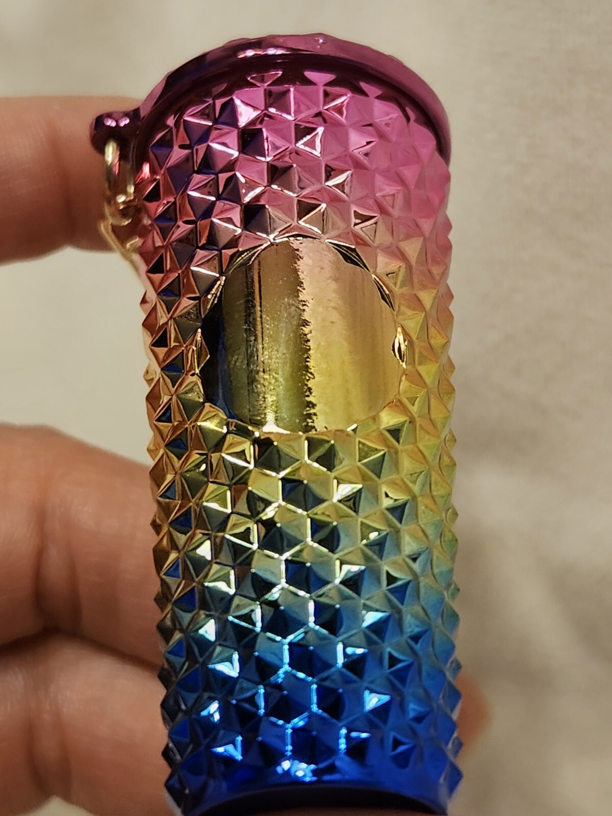 Multicolor Durian Pattern Drinking Cup Keychain Gradient Pendant Straw Keyring
