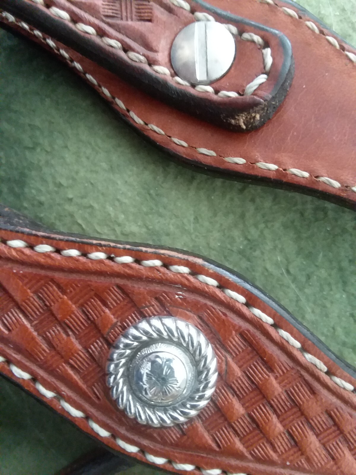 Tooled show bridle with sterling buckles, Fleming conchos & nice correction bit