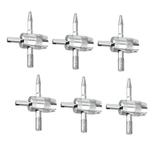 6pcs 4-Way Tyre Valve Stem Core Removal Tool, 4 in 1 Multifunctional Tire
