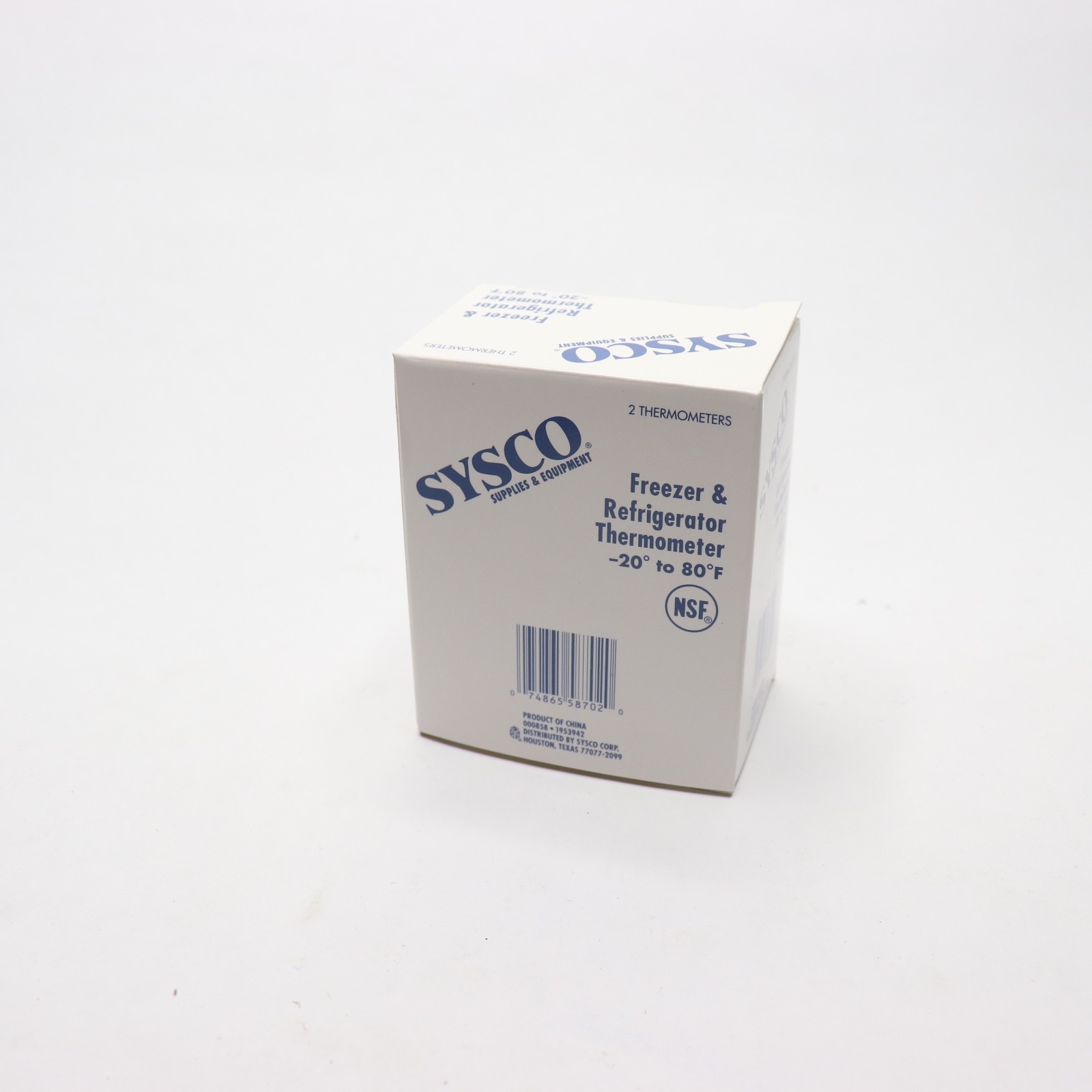 (2-Pk) Sysco Refrigerator and Freezer Analog Thermometer Silver 3" Dial Silver