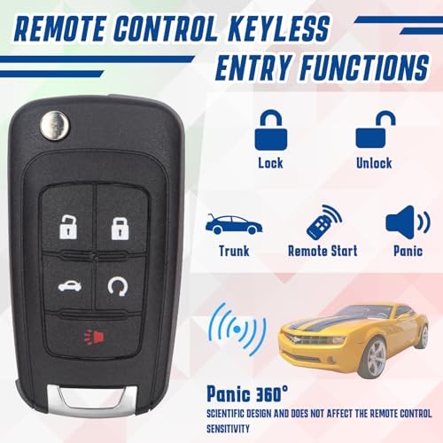 Car Key Fob Keyless Entry Remote Compatible with Chevy