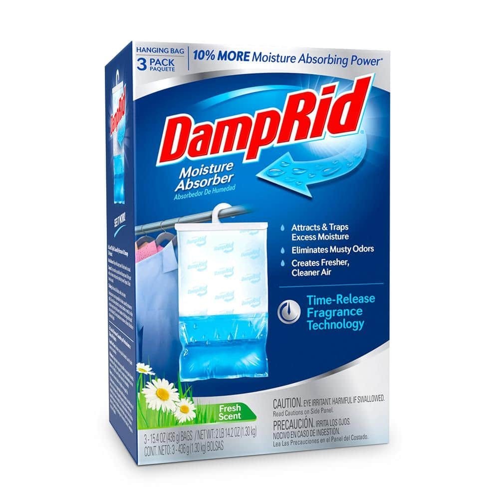 DampRid 3 Pack Hanging Moisture Absorber Fresh Scent Closet Odor Eliminator