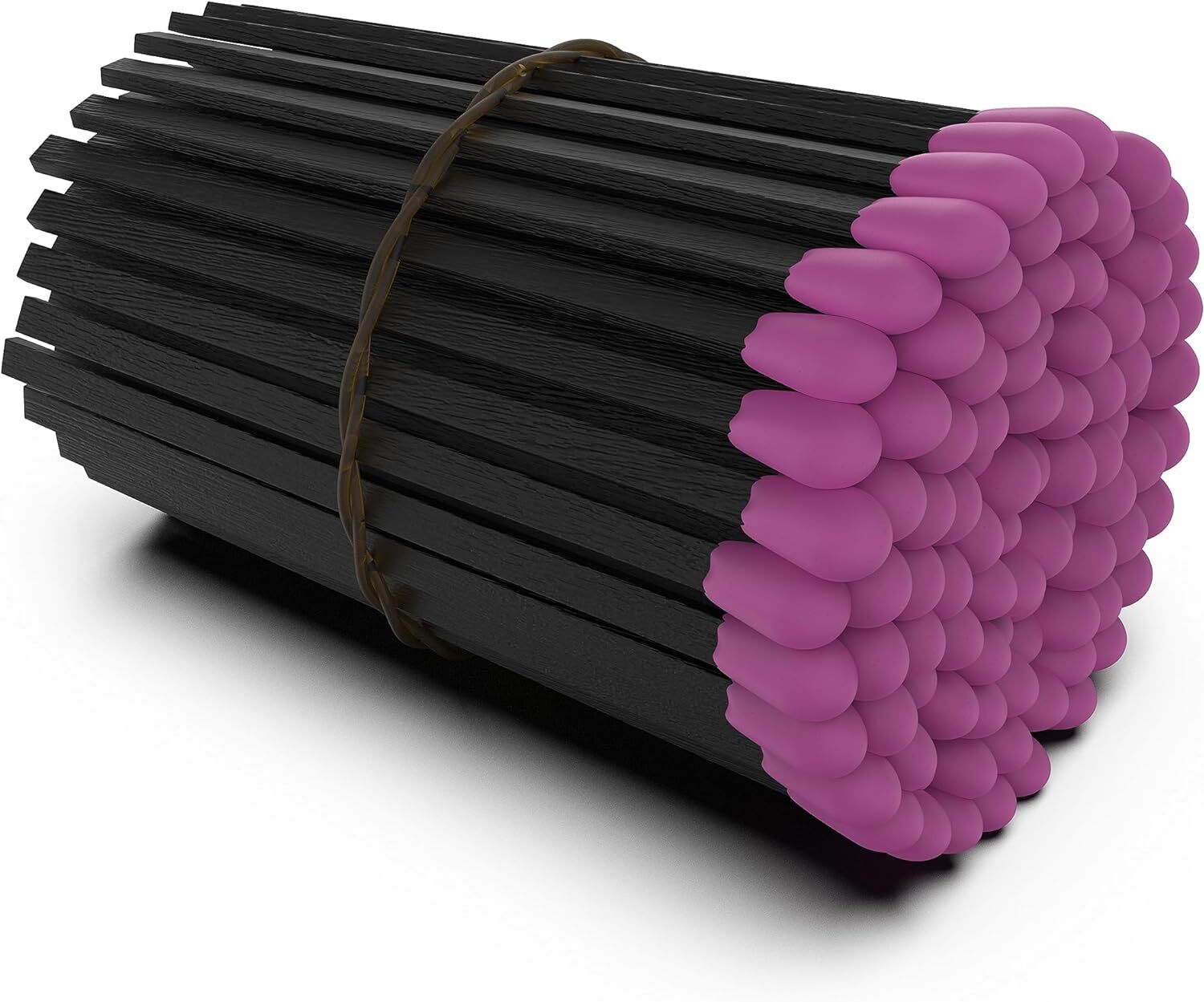 ZIKANI Black Stick Pink Tip Matches 4 Inch Refill for Cloche Jar 100 pcs