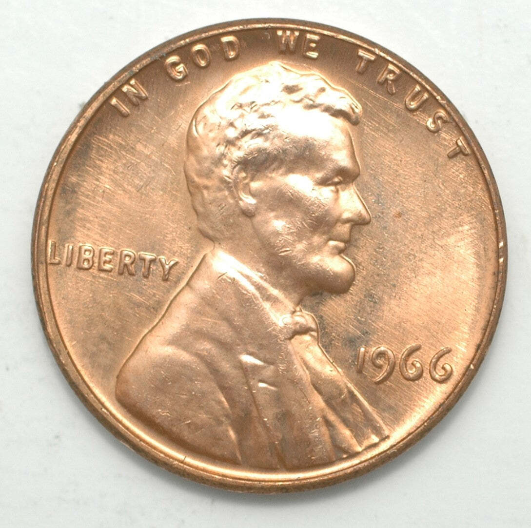 1966 Lincoln Memorial Copper Cent choice BU from original roll Free US shipping