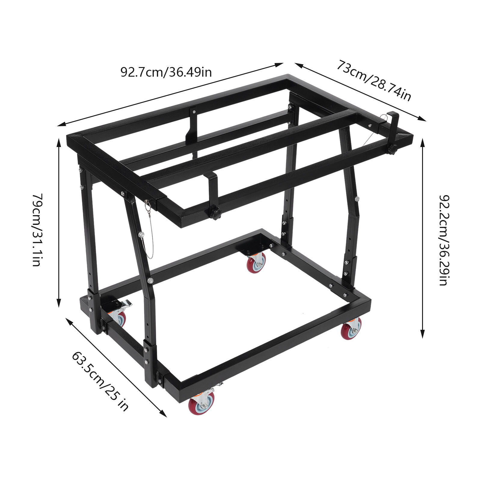 1000lbs Drywall Panel Cart with Adjustable Height & 4 Swivel Wheels