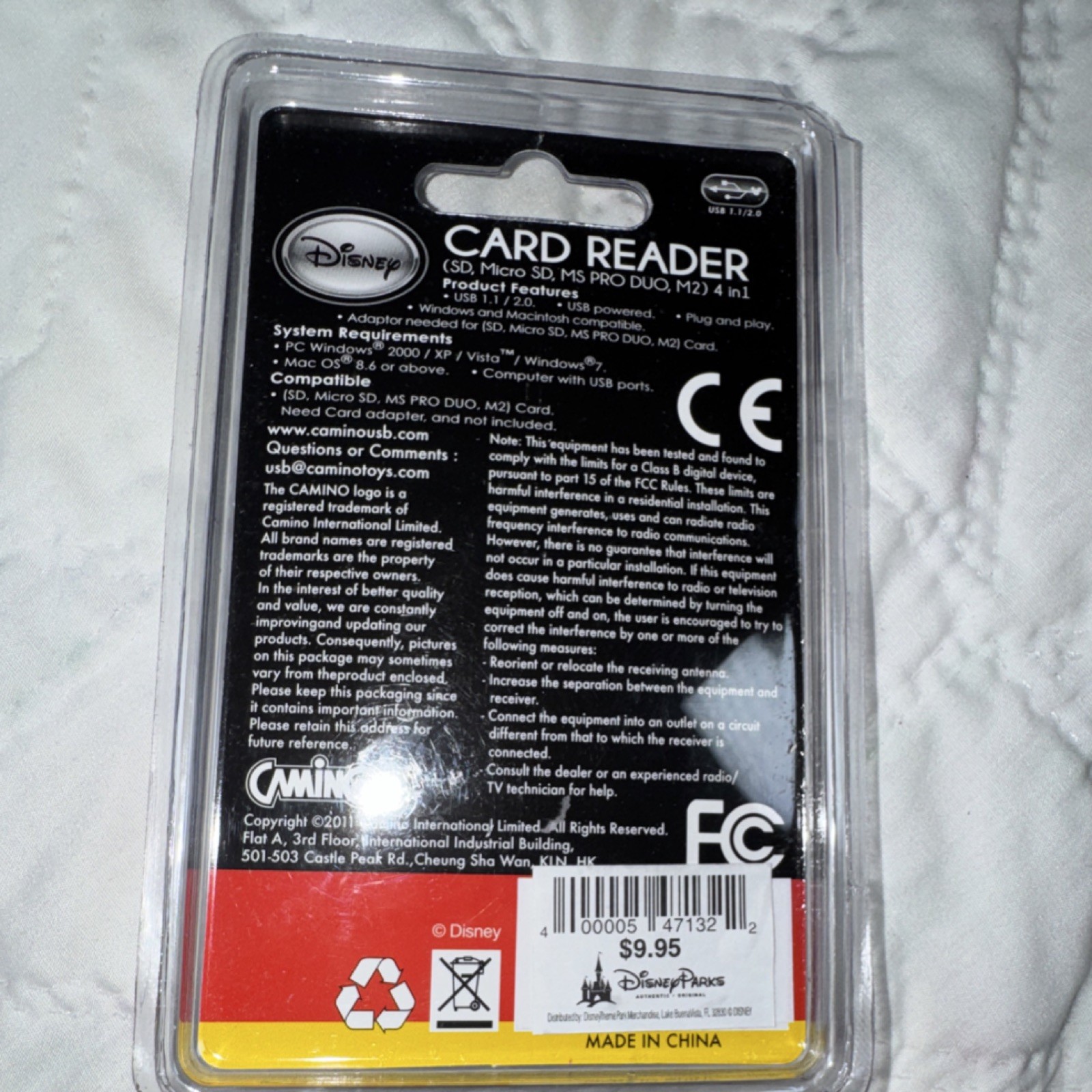 DISNEY Mickey Mouse 4-in-1 USB Card Reader SD Micro SD MS PRO DUO M2 NEW IN PKG