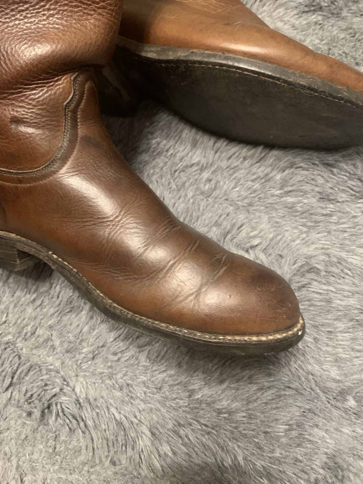 8 EE Lucchese 2000 Brown Leather Classic Cowboy Rodeo Boots