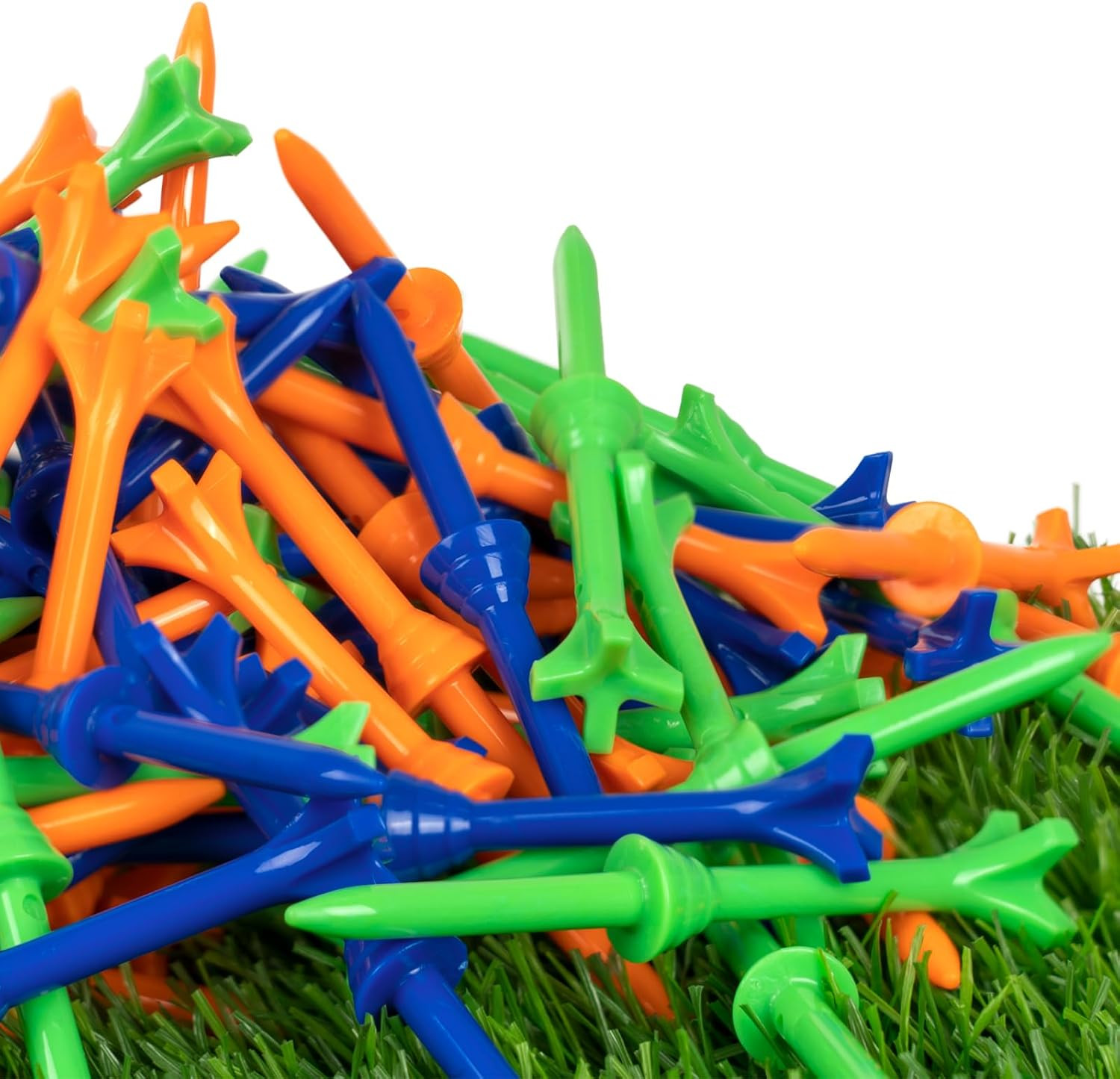 Golf Tees 3 1/4 Inch, Plastic Golf Tees 4 Prongs Stability Tees, Unbreakable Lon
