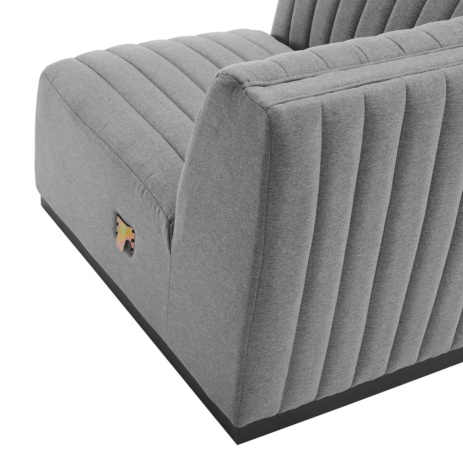 Modway Channel Tufted Upholstered Fabric Left Corner Chair