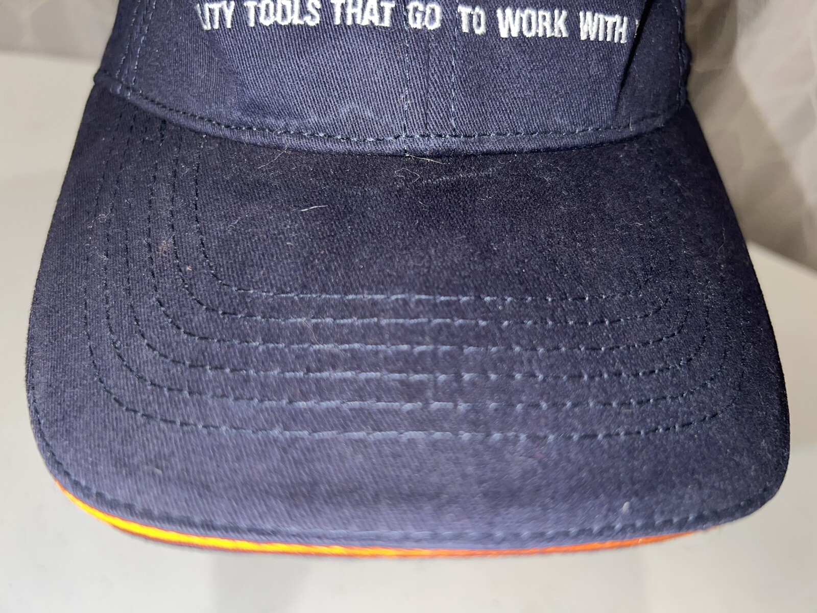 Uniweld logo patch on Navy blue hat cap Quality tools Hook Loop EUC