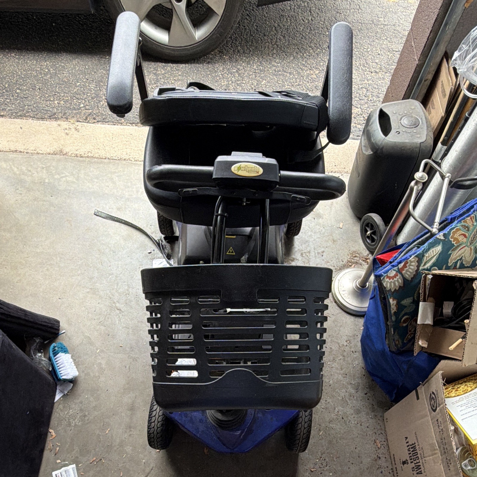 eWheels Medical+ 4-Wheel Mobility Scooter Padded Armrests Storage Blue/Black