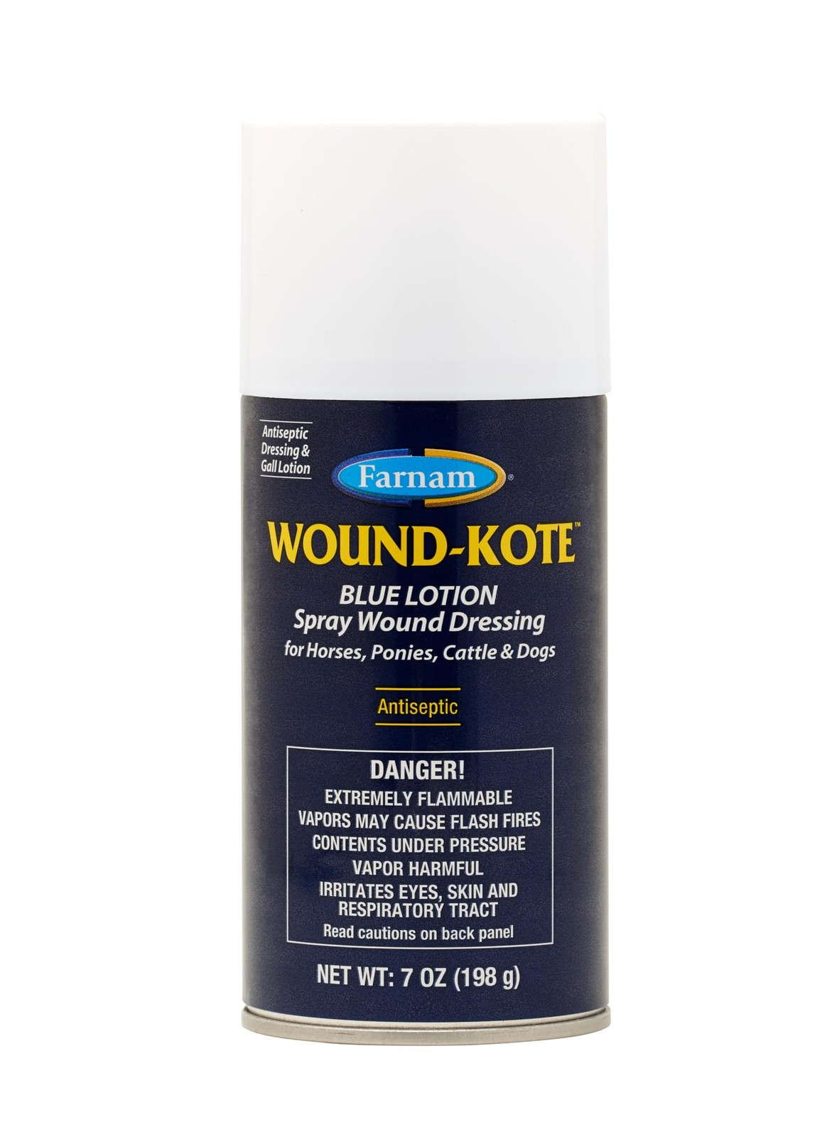Farnam Wound-Kote Blue Lotion Spray Horse Wound Care for use on Horses 7 OZ