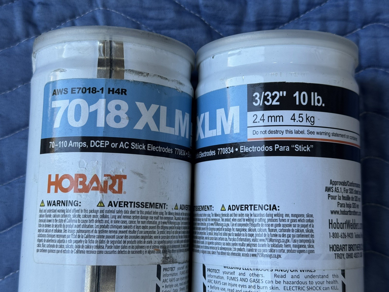 Lot Of Two (2) Hobart 770834 7018 XLM 3/32” Stick Electrode 10 lb - NEW!!!