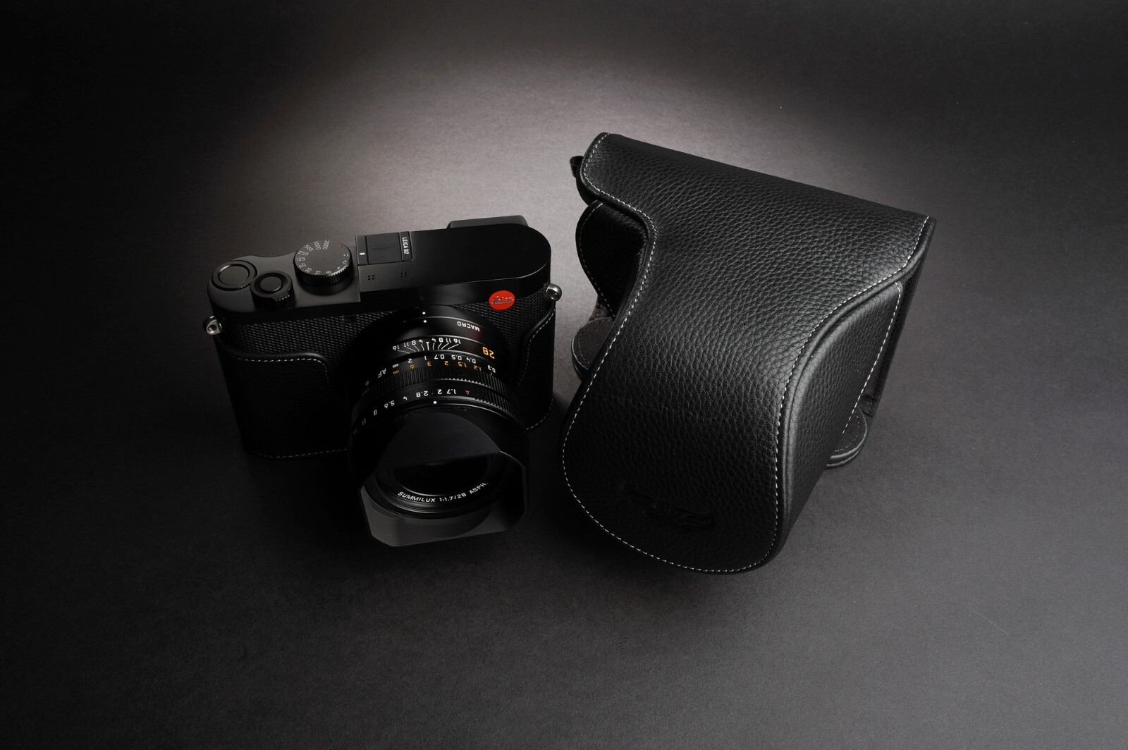 Genuine Real Leather Full Camera Case bag Cover for Leica Q3 Black Color