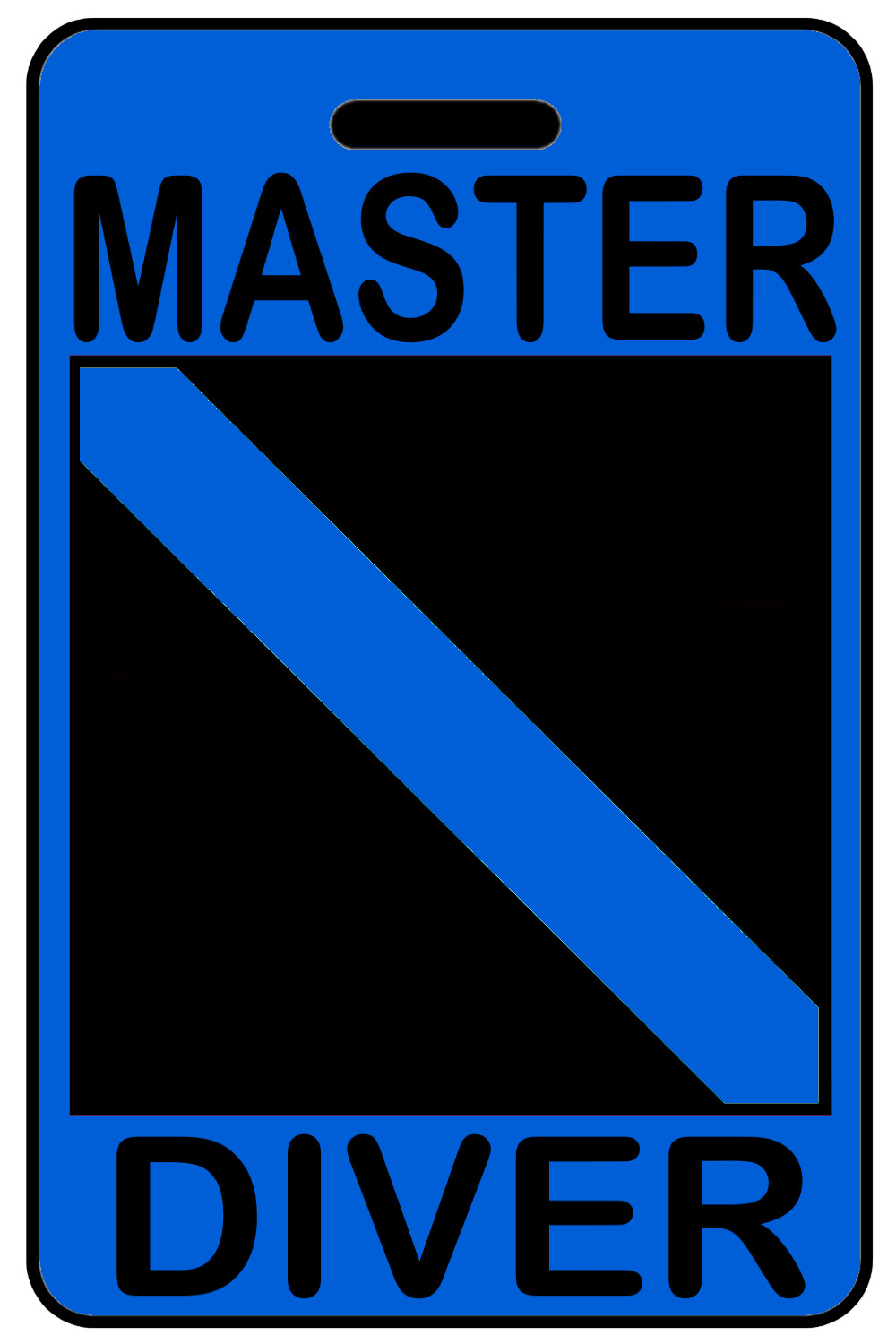 Hi-Viz Blue MASTER DIVER SCUBA Diving Luggage/Gear Bag Tag - New