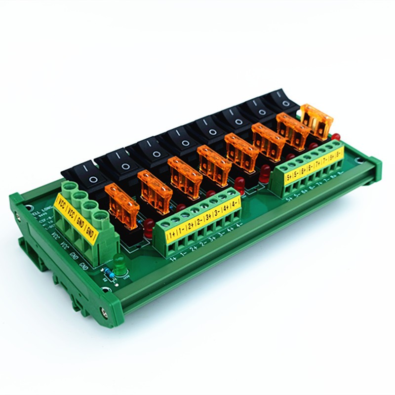 DIN Rail Mount 8 Position Switch Power Distribution Module Fuse Splitter Board