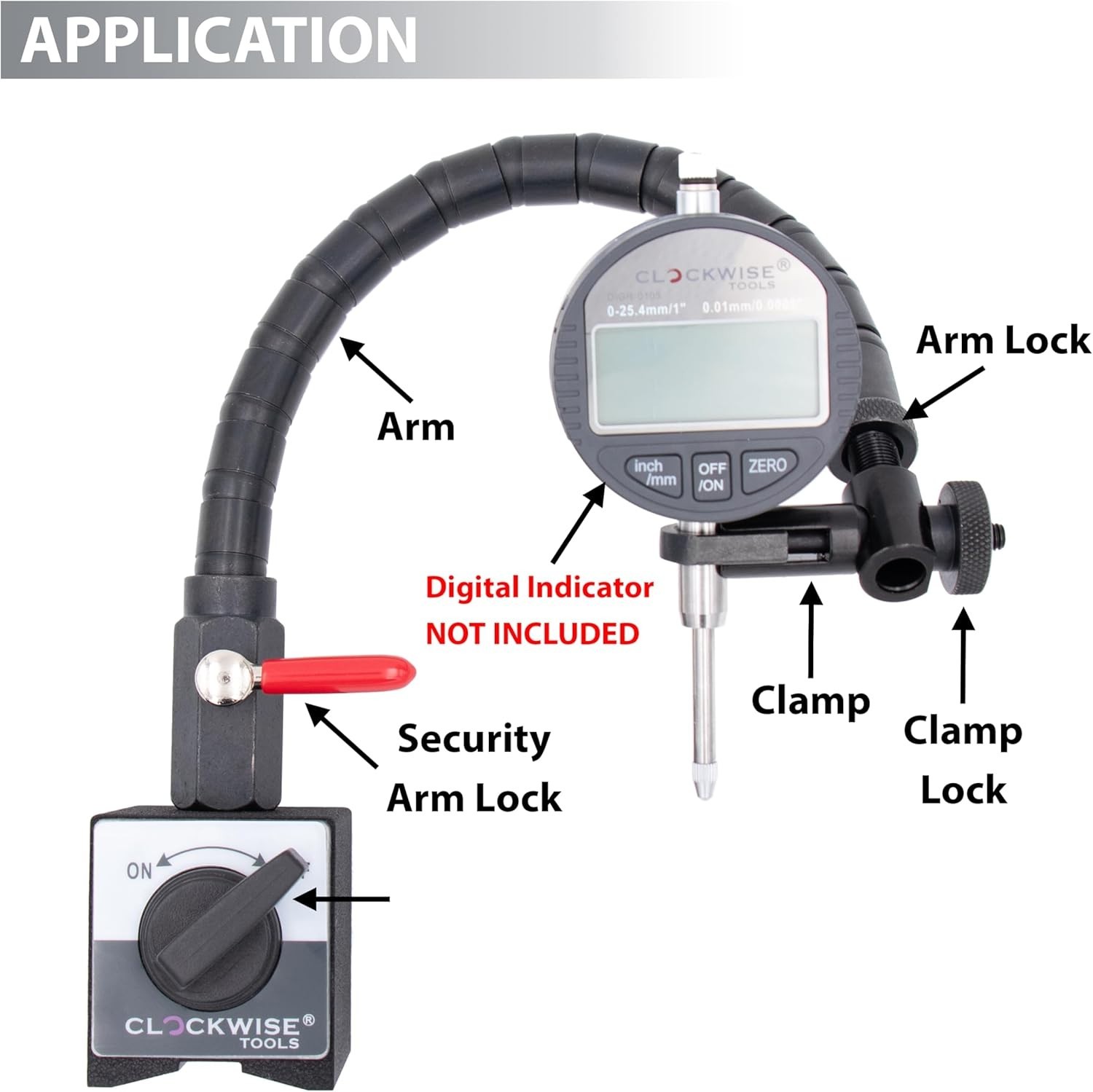 Magnetic Base Flexible Arm Stand for Digital Dial Indicator